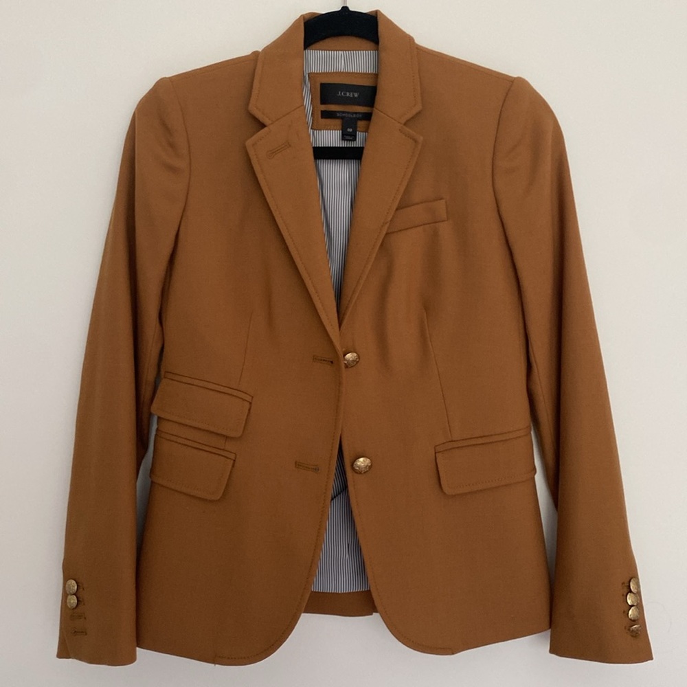 New J.Crew School boy blazer in tan color. Size 00